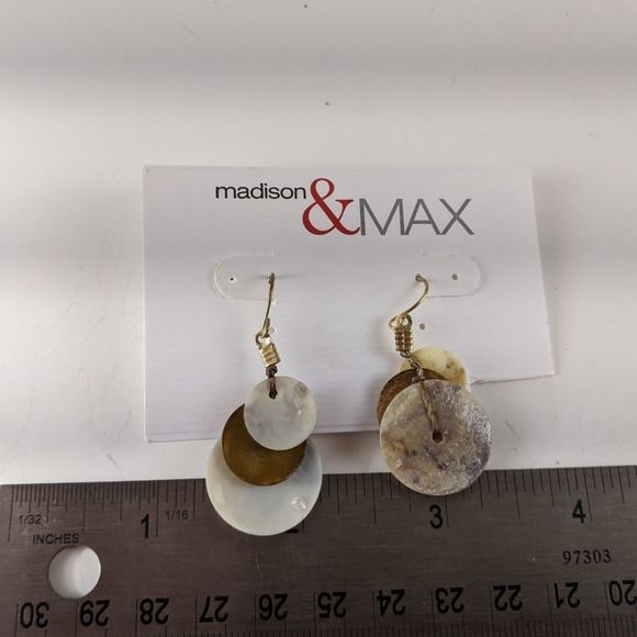 🖤3 for 25🖤Madison & Mac Slate Shell Earrings NWT - Picture 7 of 7